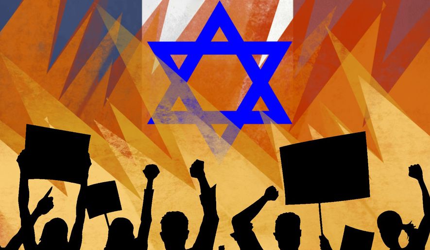 Riots in France and antisemitism illustration by Linas Garsys / The Washington Times