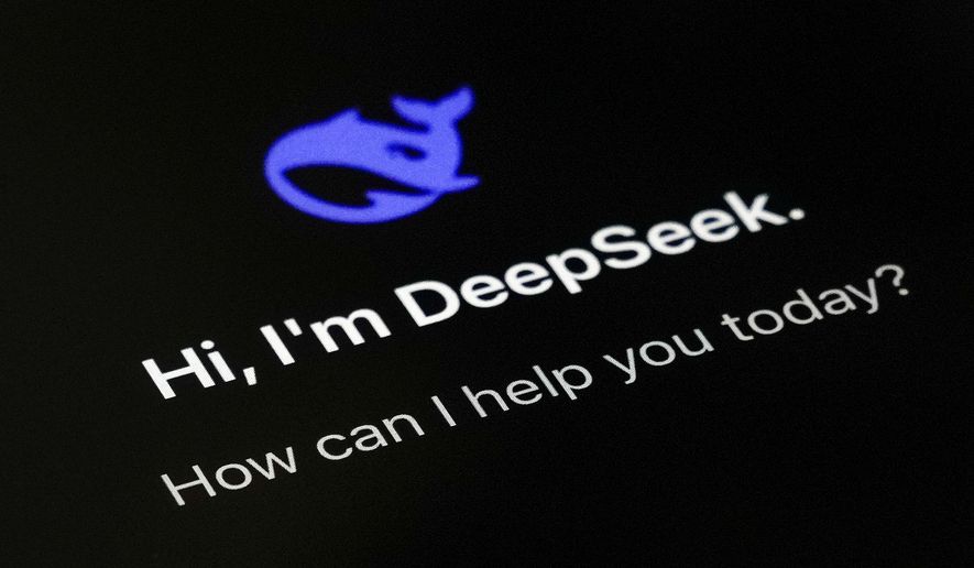 The smartphone app DeepSeek page is seen on a smartphone screen in Beijing on Jan. 28, 2025. (AP Photo/Andy Wong) **FILE**