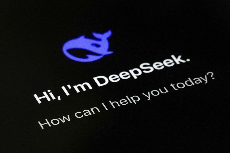 The smartphone app DeepSeek page is seen on a smartphone screen in Beijing on Jan. 28, 2025. (AP Photo/Andy Wong) **FILE**