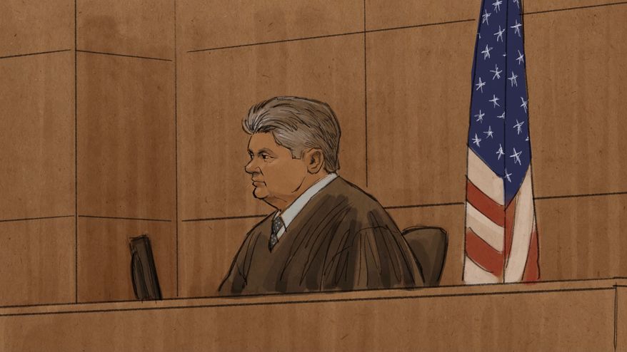 In this courtroom sketch, Judge John Tunheim presides over a sentencing hearing for Vance Boelter on Thursday, July 23, 2026, in Minneapolis. (Cedric Hohnstadt via AP) **FILE**