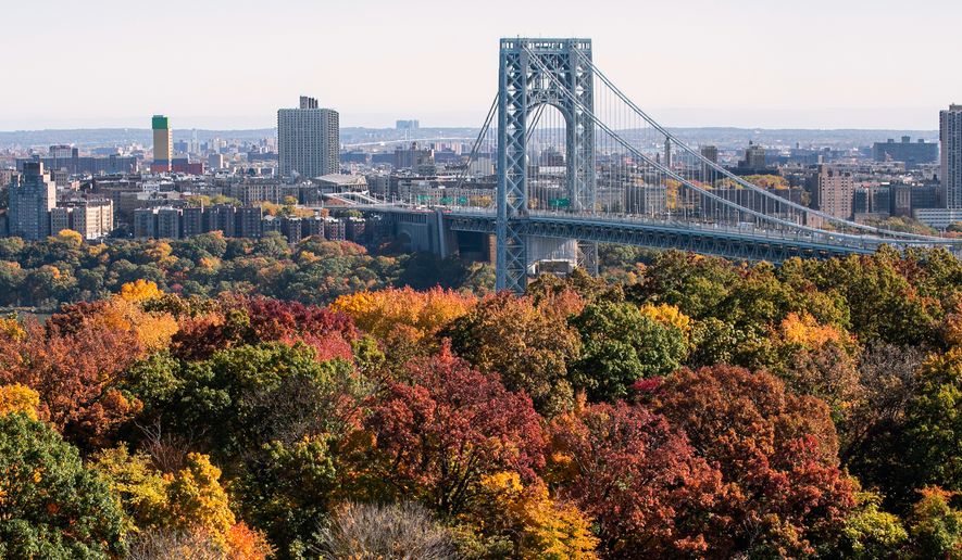 FILE - The George Washington Bridge is seen on Oct. 29, 2022, from Fort Lee, N.J. (AP Photo/Ted Shaffrey, File)