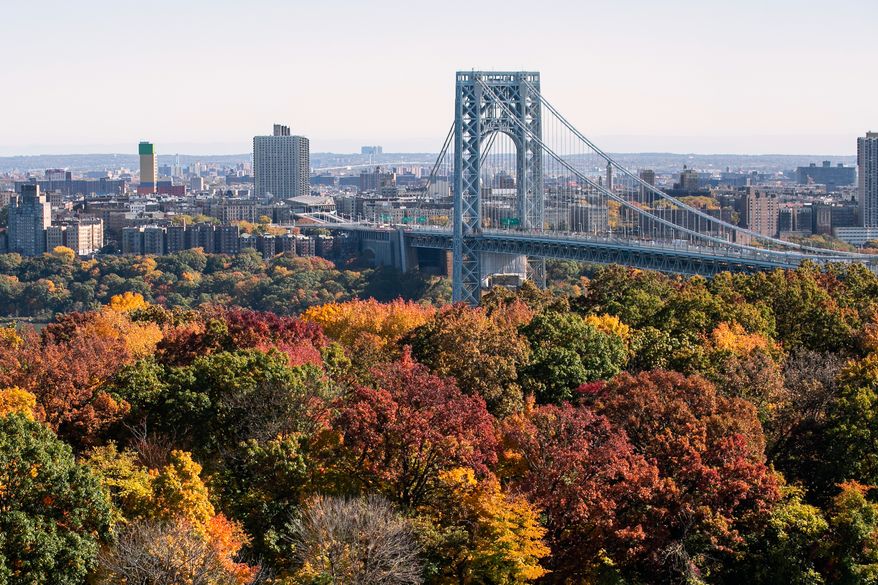 FILE - The George Washington Bridge is seen on Oct. 29, 2022, from Fort Lee, N.J. (AP Photo/Ted Shaffrey, File)