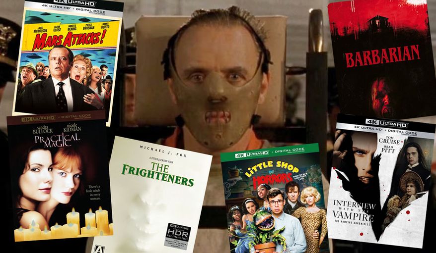 Dr. Hannibal Lecter (Anthony Hopkins) in Criterion's 4K release of "The Silence of the Lambs" is just one of Count Zad's Halloween movie picks that also include "Mars Attacks!," "Practical Magic," "The Frighteners: Limited Edition," "Little Shop of Horrors," "Interview with the Vampire" and "Barbarian.""