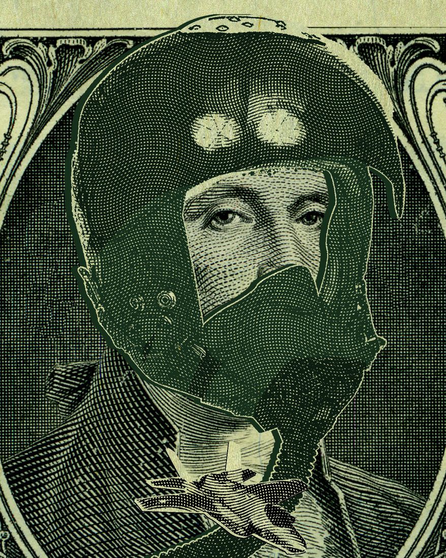 Funding the F-35B Lightning II fighter illustration by Linas Garsys / The Washington Times