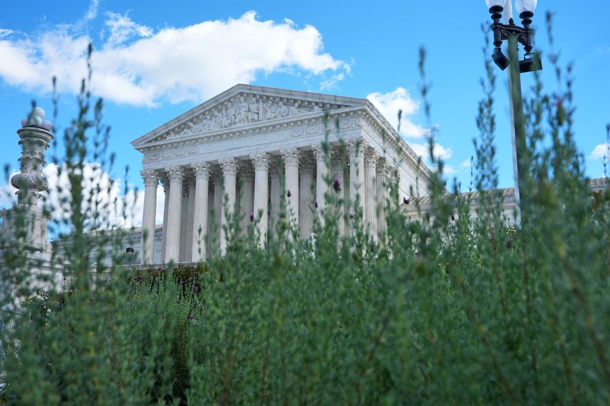 The Supreme Court is pictured Monday, Oct. 5, 2026, in Washington. (AP Photo/Mariam Zuhaib)