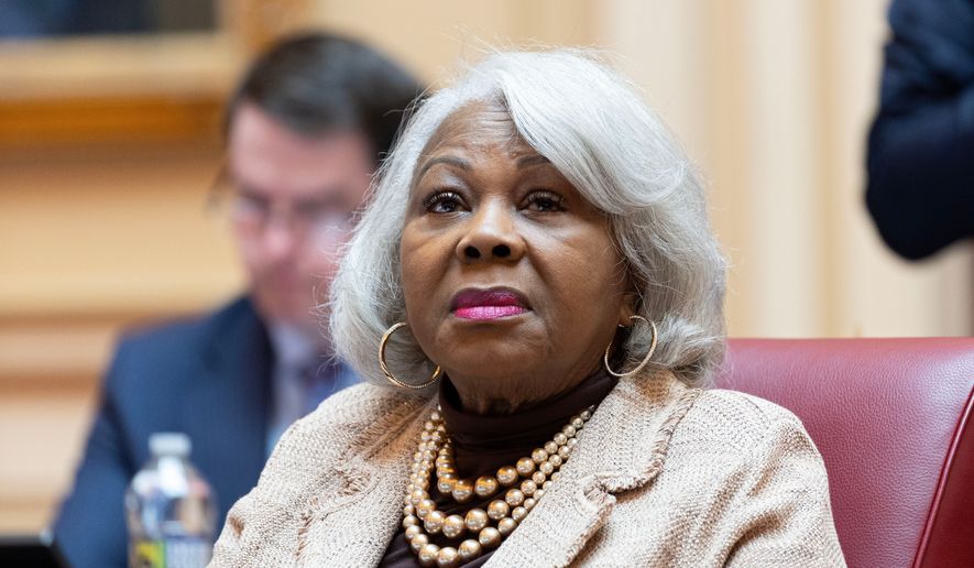 Virginia Senate President pro tempore Louise Lucas, D-Portsmouth, listens to debate on the Senate floor, Feb. 17, 2026, in Richmond, Va. (AP Photo/Ryan M. Kelly) **FILE**