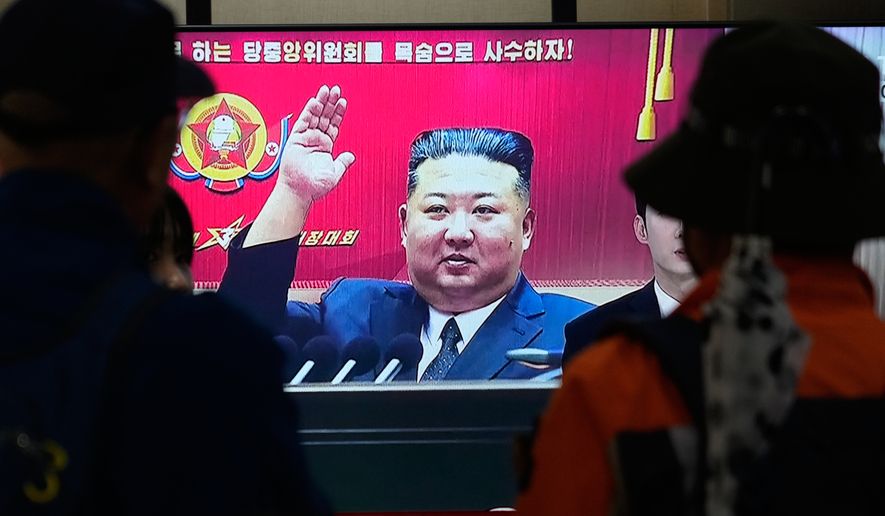 A TV screen shows a file image of North Korean leader Kim Jong Un during a news program at the Seoul Railway Station in Seoul, South Korea, Saturday, Oct. 24, 2026. (AP Photo/Ahn Young-joon)