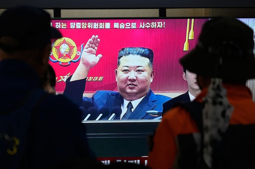 A TV screen shows a file image of North Korean leader Kim Jong Un during a news program at the Seoul Railway Station in Seoul, South Korea, Saturday, Oct. 24, 2026. (AP Photo/Ahn Young-joon)