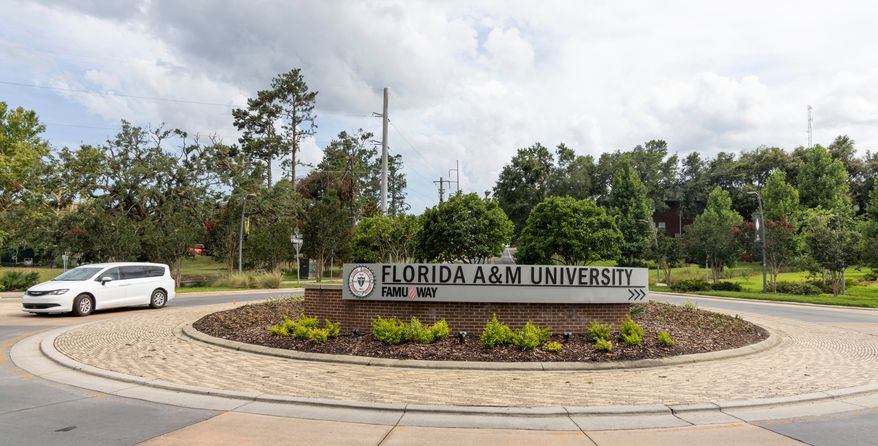 The roundabout at FAMU Way is seen on the Florida A&M University campus in Tallahassee, Fla., Thursday, June 6, 2024. (AP Photo/Mark Wallheiser, File)