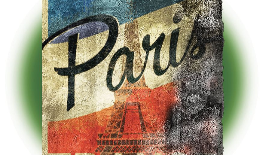 Destroying Paris, France illustration by Alexander Hunter/The Washington Times