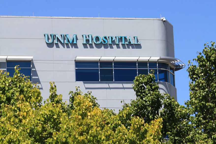 The University of New Mexico Hospital is seen on July 25, 2025, in Albuquerque, N.M. (AP Photo/Susan Montoya Bryan, File)