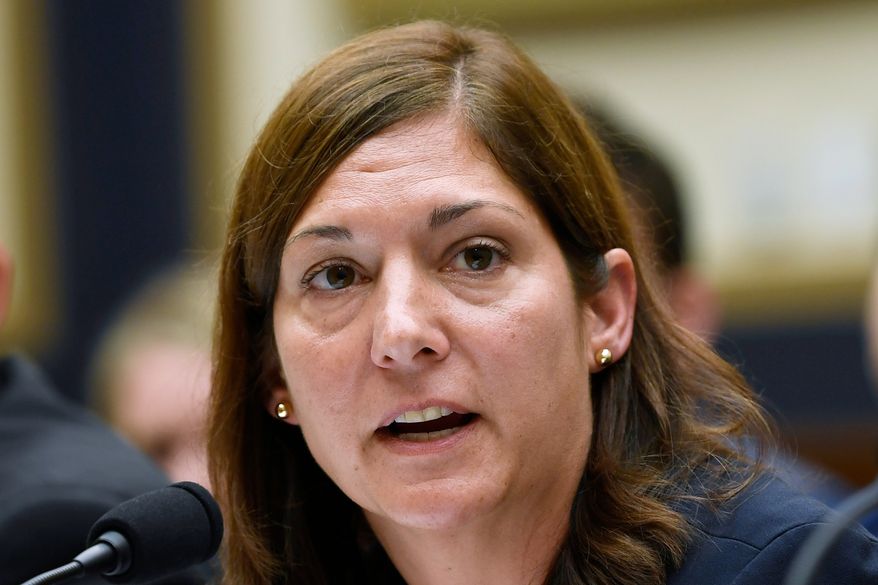 FILE - Deputy Assistant Director for Counterterrorism at the FBI Nikki Floris, testifies before the House Judiciary Committee hearing on Capitol Hill in Washington, Oct. 22, 2019. (AP Photo/Susan Walsh, File)