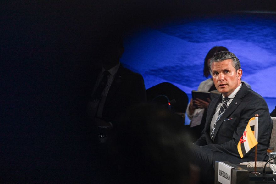 U.S. Defense Secretary Pete Hegseth attends the Association of Southeast Asian Nations (ASEAN) Defence Ministers' Informal Meeting in Cebu, central Philippines, Wednesday, Oct. 28, 2026. (Jam Sta Rosa/Pool Photo via AP)