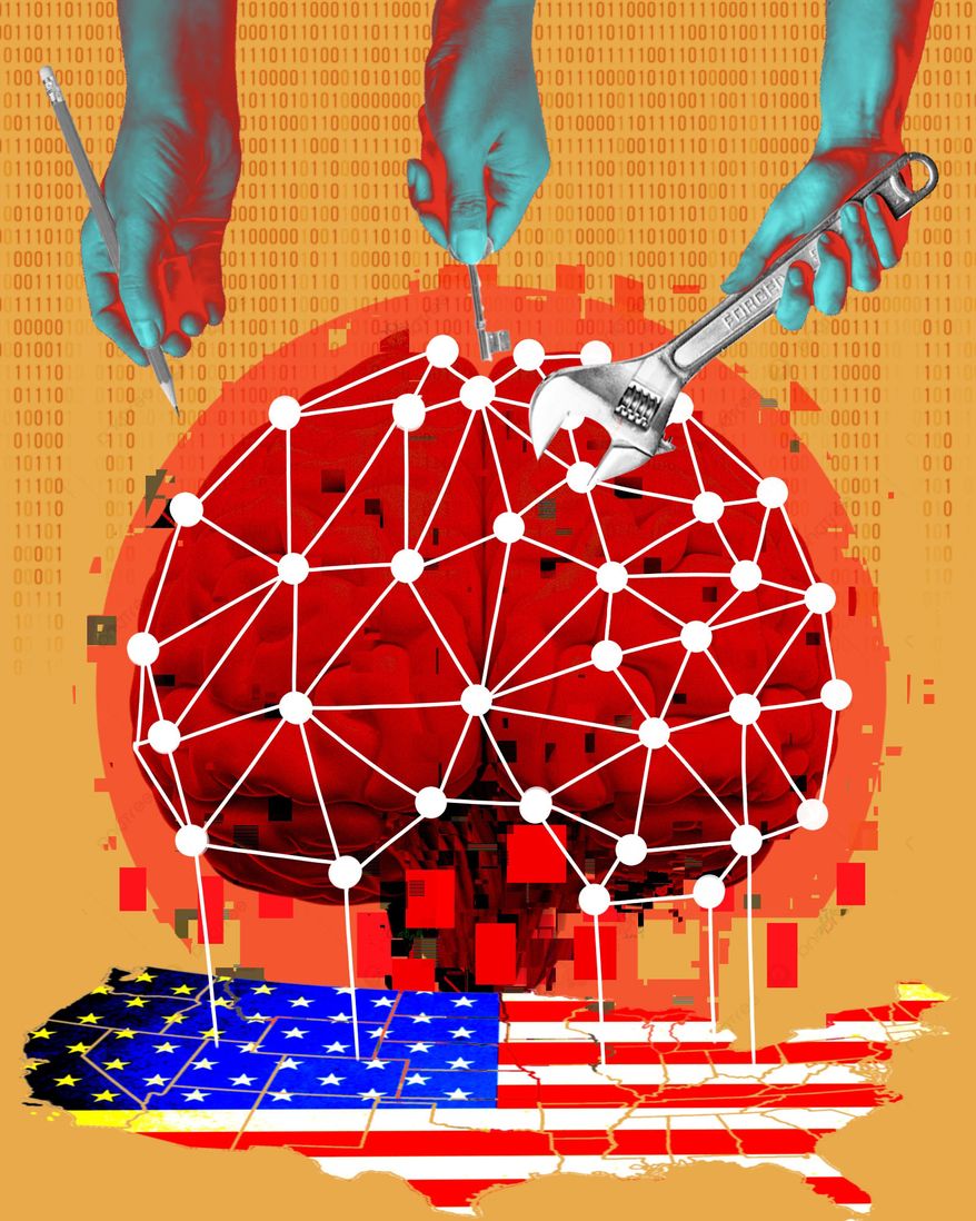 Maintaining the federal government's digital infrastructure in the United States of America illustration by Linas Garsys / The Washington Times