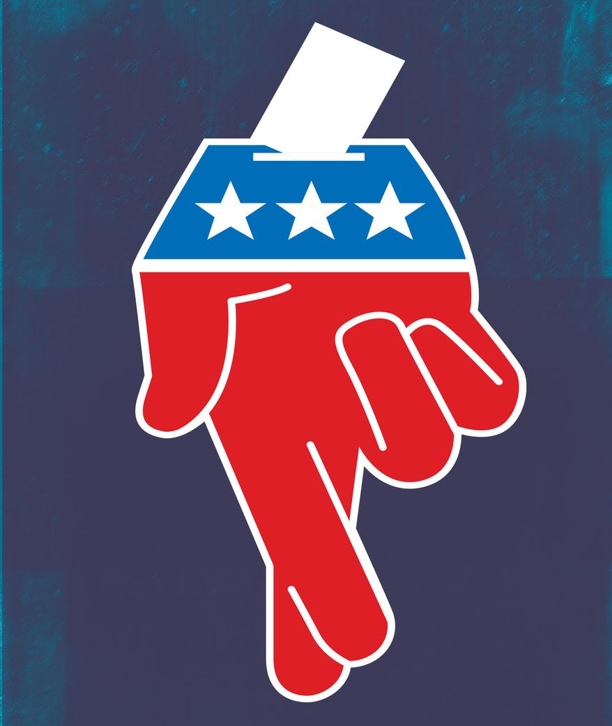 Politicians telling lies to win elections illustration by Linas Garsys / The Washington Times
