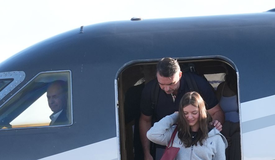 Flávio Bolsonaro arrives at Miami-Opa Locka Executive Airport on Wednesday, Oct. 28, 2026, in Opa-locka, Fla. (AP Photo/Marta Lavandier)