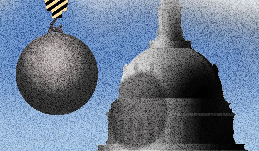 Americans unhappy with Congress and the federal government illustration by Alexander Hunter/The Washington Times