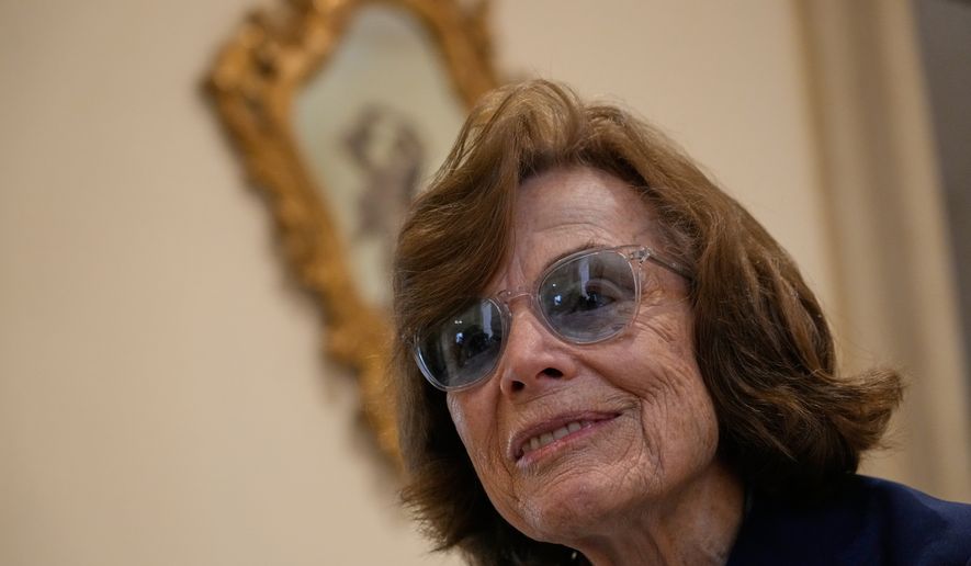 American marine biologist, oceanographer and Mission Blue founder Sylvia Earle speaks to The Associated Press ahead of a conference in Rome, Wednesday, Oct. 28, 2026. (AP Photo/Gregorio Borgia)