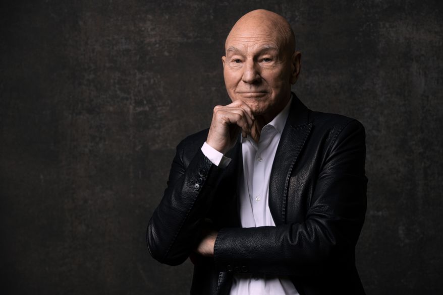 Patrick Stewart, cast member in the Paramount+ television series "Star Trek: Picard" poses for a portrait during the Winter Television Critics Association Press Tour in Pasadena, Calif., on Jan. 9, 2023. (Willy Sanjuan/Invision/AP, File)