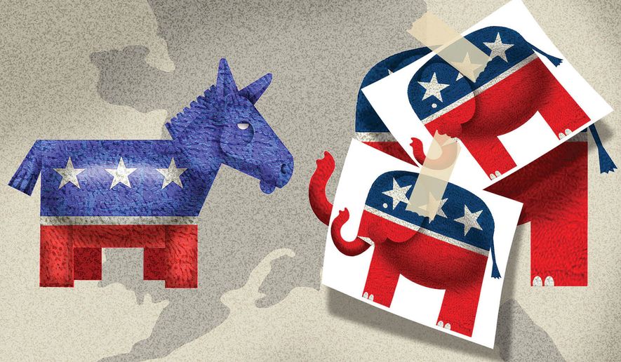 Democrats rigged Alaska Senate election race illustration by Alexander Hunter/The Washington Times