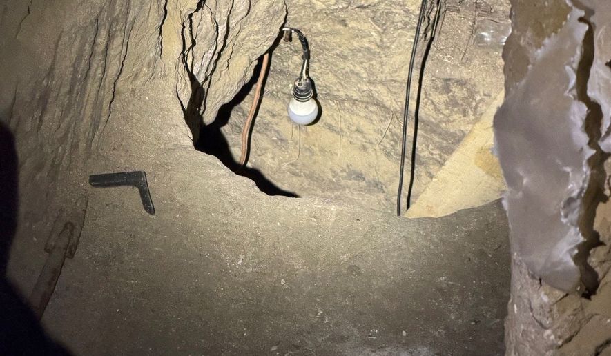 The tunnel, stretching about 1,933 feet from Tijuana, Mexico, to a supposed retail store called “Buy 4 Less” near San Diego’s Otay Mesa Port of Entry, was equipped with reinforced walls, rail and ventilation systems, and electricity. Image via U.S. Immigration and Customs Enforcement.