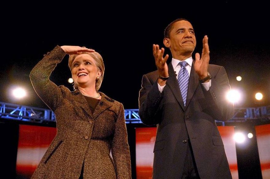 Sen. Hillary Rodham Clinton and Sen. Barack Obama attend a Democratic presidential candidates debate in the Wolstein Center at Cleveland State University in Cleveland, Ohio, Tuesday. It is the 20th time the two will face off.