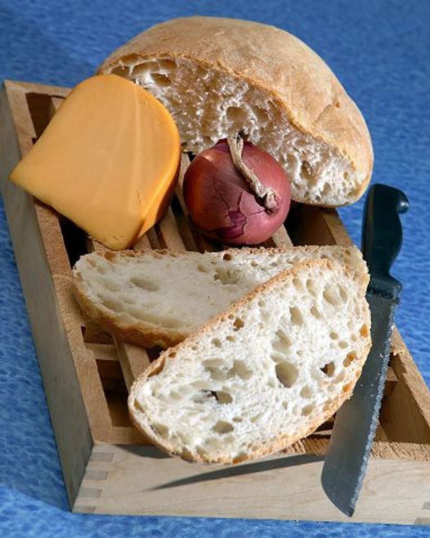 Cheese, bread and onion